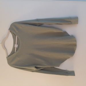 TNA green waffle shirt